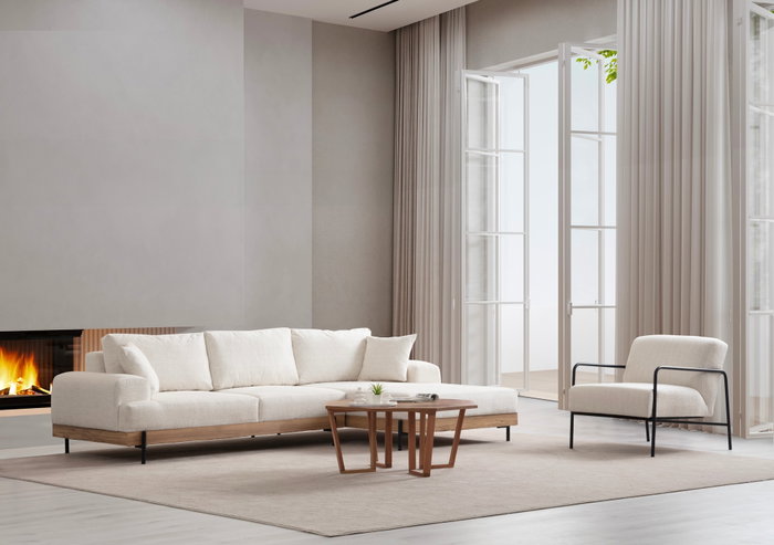 Atelier Del Sofa Eti Oak Right - Blanco